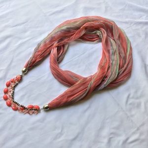 Infinity Loop Scarf with Beads, EUC
